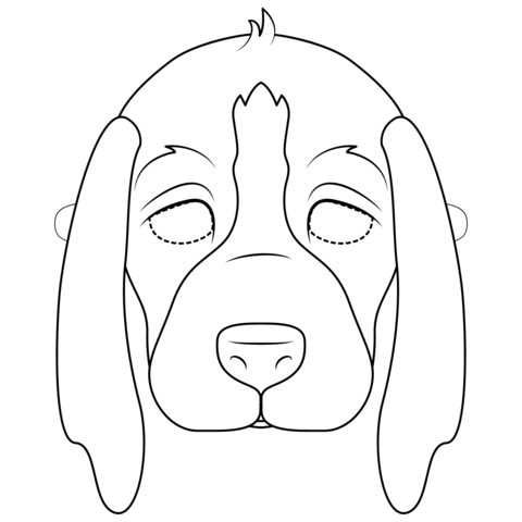 Puppy Mask Coloring Page